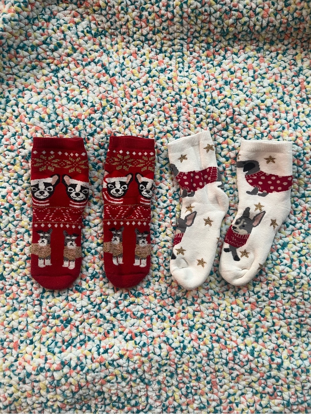 H&M Christmas dog kids socks